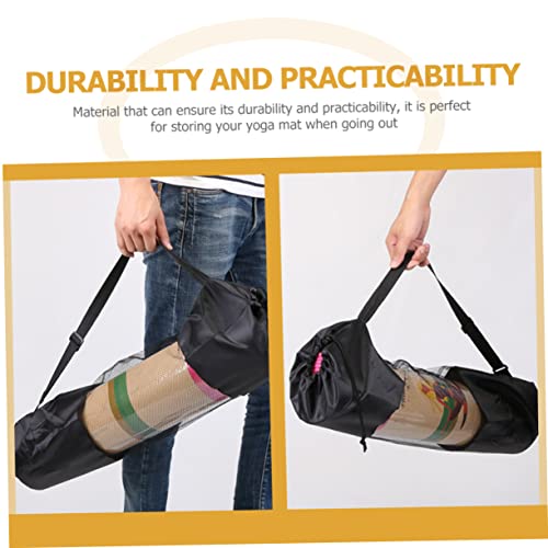 Kisangel Yoga Mat Mesh Bag Adjustable Shoulder Strap Yoga Mat Carrier Breathable Storage Bag for 35.43 X 9.84 in Mats 2-Pack