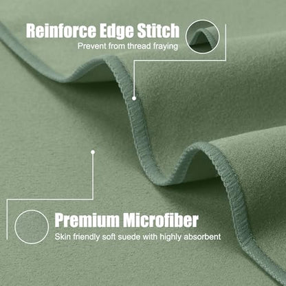 Quick Dry Travel Towel, 3 Sizes 1 Pack Camping Microfiber Towel, Lightweight Fast Drying Towels Set 60"x30", 30"x15", 15"x15" w/Bag for Gym, Beach, Hiking, Swimming, Army Green - color: Army Green