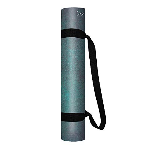 YOGA DESIGN LAB | The Combo Yoga Mat | 2-in-1 Mat+Towel | Eco Luxury | Ideal for Hot Yoga, Power, Bikram, Ashtanga, Sweat | Studio Quality | Includes Carrying Strap! - color: Aegean Green, size: 5.5mm