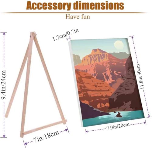4 Pack Paint by Numbers Kit for Adults Framed Canvas with Wooden Easel | Adults' Paint-By-Number Kits National Park Mountain DIY Acrylic Landscape Oil Painting Arts Crafts 7.8x11.8inch - color: 4 Pack 20X30in-9, size: 8x12in with Framed - with Wooden Ease
