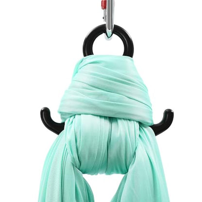 Aerial Yoga Hammock, 440 lbs Capacity Ceiling Mounted Aerial Silks Kit with 360° Swivel, Polyester Fabric for Home Gym Studio, 16.4ft - color: Green, size: 5M/16.4FT