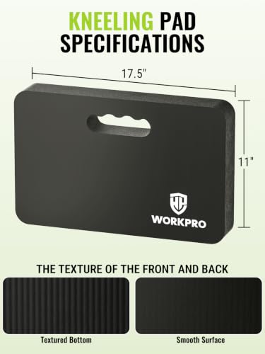 WORKPRO 매우 두꺼운 무릎 패드, 44.5 x 27.9 x 3.8cm(17.5 x 11 x 1 - color: 블랙., size: 1팩