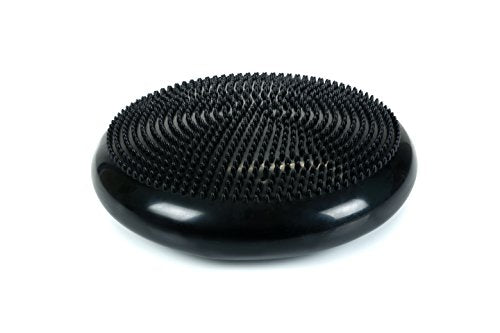 Cando-30-1870 CanDo Inflatable Balance Disc for Balance Training, Proprioception, Strengthening Lower Extremities, Posture, Back Pain, Stress Relief, Restlessness and Anxiety. Black, 14” Diameter - color: Black, size: 13.8" diameter