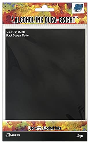 Tim Holtz Alcohol Ink Dura-Bright 5"X7" 10/Pkg-Black Opaque Matte