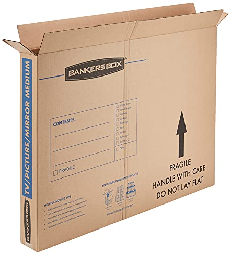 Bankers Box 4-Pack Medium TV/Picture/Mirror Moving Boxes | Protect TVs, mirrors, and framed art with rigid moving boxes sized for flat, fragile items. - style: Medium