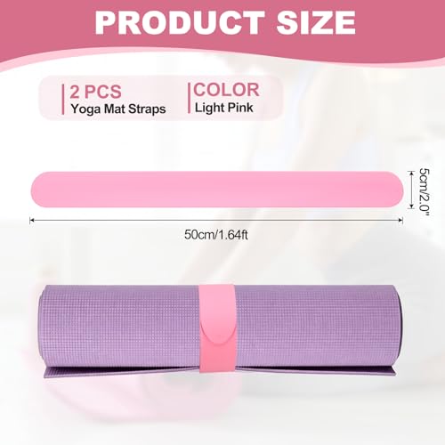 Yoga Mat Strap Slap Band, One Snap Yoga Mat Slap Band for Keep Mats Tightly Rolled Exercise Mat Sling Holder - color: Light Pink