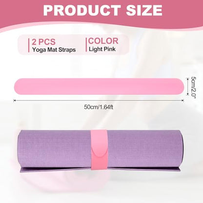 Yoga Mat Strap Slap Band, One Snap Yoga Mat Slap Band for Keep Mats Tightly Rolled Exercise Mat Sling Holder - color: Light Pink