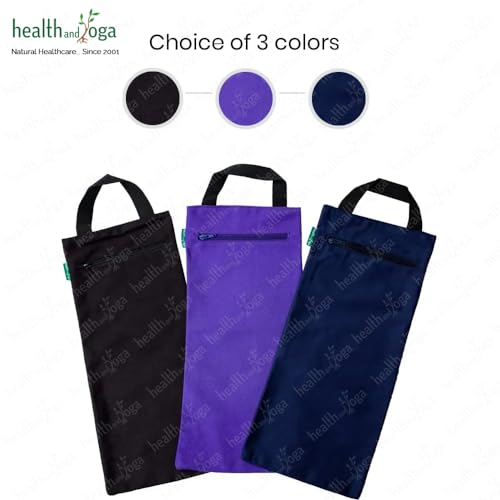 SoulGenie HealthAndYoga™ Yoga Sand Bags - Double Bag with Inner Waterproof Bag - Prop for Adding Weight and Support (Black) - color: Black