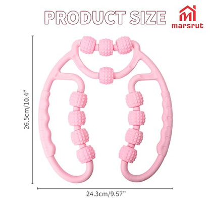 Cellulite Massage Roller, 12 Wheels Muscle Roller for Arm & Leg, Meridian Calf Ring Tool Stick with Circular Clamp, for Lymphatic Drainage, Anti-Cellulite Body Sculpting, Thigh Waist Foot Wrist Relief