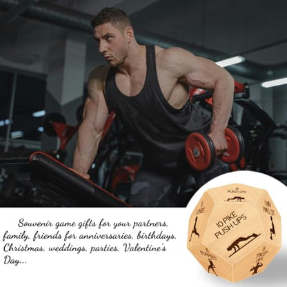 UNICRAFTALE Exercise Decision Dice Fitness Dice Wooden Decision Sieve with Velvet Packing Pouches Cycling Sports Game Dices Gifts for Him Her Women Men Friend Couple