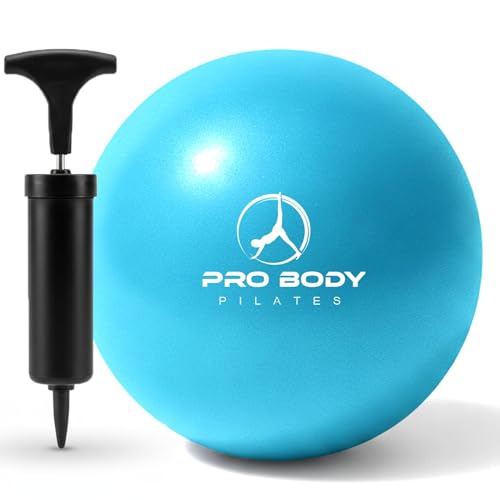 ProBody Pilates Ball Small with Pump - 9 Inch Small Exercise Ball - color: Teal