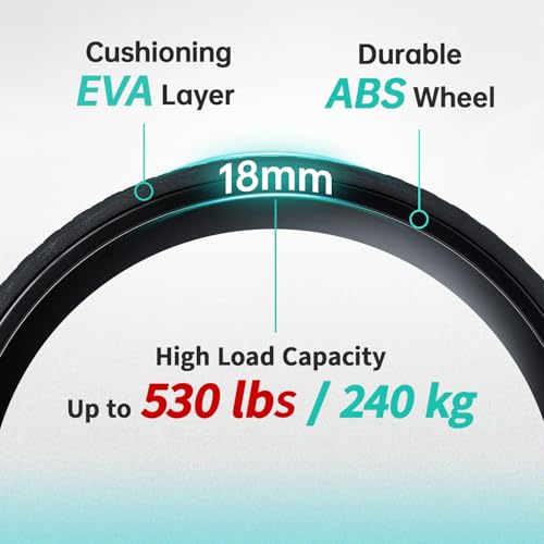 GymCope Back Roller Wheel, Spine-Safe Groove for Deep Stretch, 530 lbs - color: Black, size: 4"+6"+10"+13"