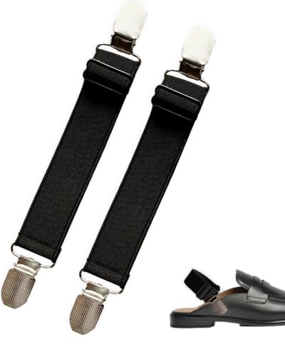Elastic Shoe Straps for Mules, Sandals, Backless Slip-On Slides - color: Black