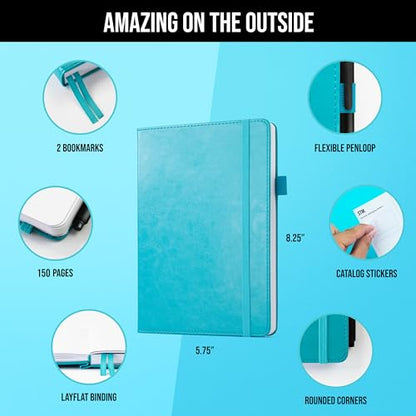 Scribbles That Matter Lined Journal Notebook for writing | Ruled 150 pages, 120gsm Thick Paper with Sticky Notes,pen loop, elastic band, leather hard cover A5 journals for writing, 5.75x8.2 inches - color: Black1
