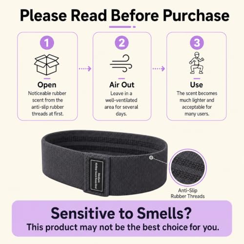 Resistance Bands, Fabric Workout Bands for Women & Men, Cloth Booty Resistance Loop Bands, Thick Squat Bands for Home Fitness, Gym, Yoga, Pilates for Butt Legs Thigh Hip Glute - color: Black01
