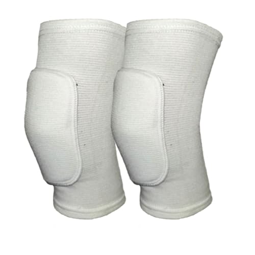 Anti slip sponge, soft and breathable men's, women's, girls', and children's White knee pads suitable for sports scenes such as volleyball, football, dance, yoga, wrestling, running, cycling, etc (White, Large) - color: White, size: Large