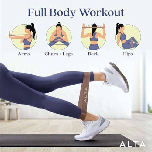 ALTA Mini Loop Bands for Exercise, Durable Latex, Small Resistance Bands - color: 3 Pack - Latte