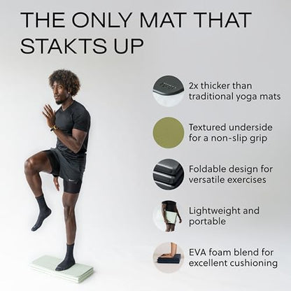 Stakt The Original Foldable Yoga Mat - Non-Slip - color: Seafoam