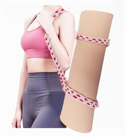 kiido Macrame Yoga Mat Carrying Strap [MAT NOT Included], Hand Woven Multi-use Strap/Carrier for Your Yoga Mat, Exercise Mat - color: Pink