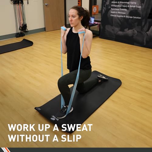 BodySport TPE Exercise Mat for Men and Women – Workout Mat – Perfect for Gyms and Fitness Training – ½ in. Thick, Black - size: 56 in. x 24 in. X 1/2 in.