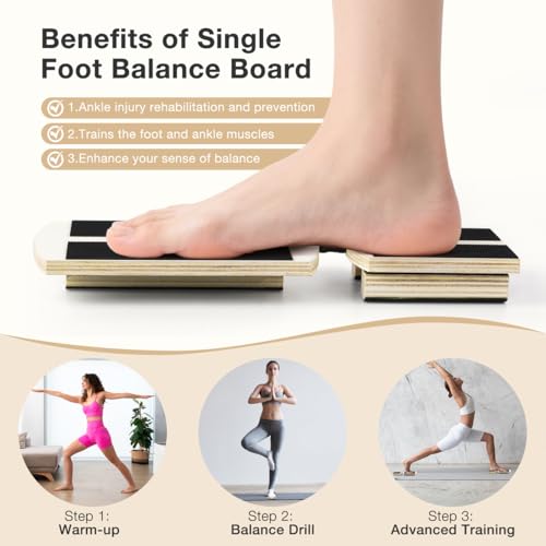 Ankle Balance Board Foot Strengthener Blackboard Trainer, Bamboo Axis Board Ankle Balance Boards for Physical Therapy, Posture Correction for Plantar Fasciitis Relief
