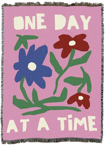 Pure Country Weavers One Day At A Time Blanket - Gift Tapestry Throw Woven from Cotton - Made in The USA (72x54) - color: One Day at a Time, size: 72x54