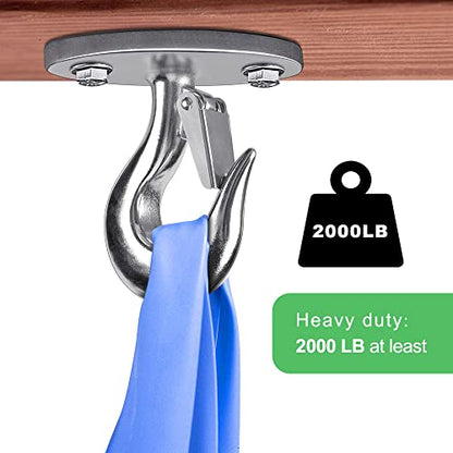 Dolibest Ceiling Anchor Mount for Yoga Swing Suspension, Resistance Band Wall Anchor, Body Weight Strength Training Systems, 2000LB Capacity, Stainless Steel,1PCS - color: Silver-2holes