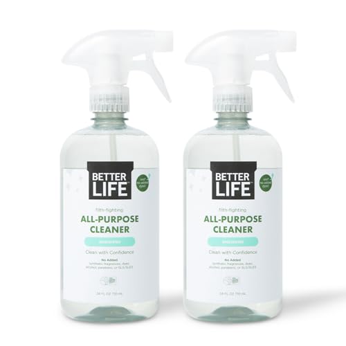 Better Life All Purpose Cleaner - Multipurpose Home and Kitchen Cleaning Spray for Glass, Countertops, Appliances, Upholstery & More - Multi-surface Spray Cleaner - 24oz (Pack of 2) Unscented - size: 24 Fl Oz (Pack of 2)