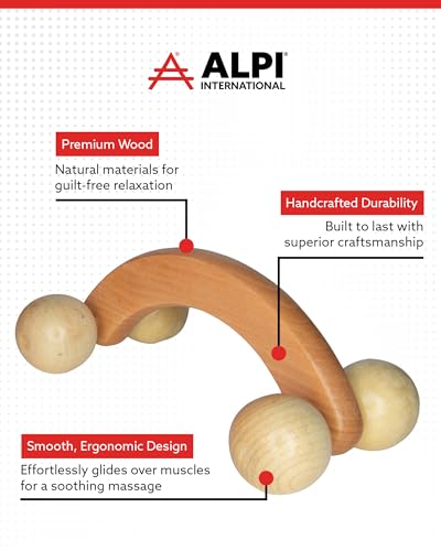 ALPI 4 Balls Wooden Muscle Roller Massager