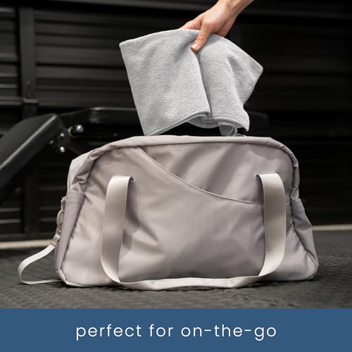 S&T INC. Microfiber Gym Towels, 6 Pack, 16" x 27" | Absorbent and Lightweight, Quick-Dry, Compact for Gym Bag, Yoga and Travel, Machine Washable - color: Light Grey