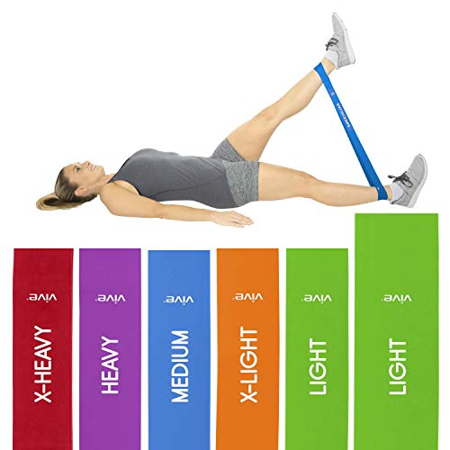Vive Resistance Bands for Working Out (5 Pack) - Exercise & Workout Resistance Kit - Stretch, Elastic Loop Bands for Physical Therapy, Pilates, Yoga & Gym, for Men & Women - style: Loop