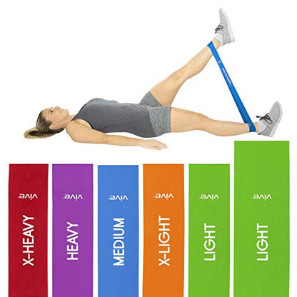 Vive Resistance Bands for Working Out (5 Pack) - Exercise & Workout Resistance Kit - Stretch, Elastic Loop Bands for Physical Therapy, Pilates, Yoga & Gym, for Men & Women - style: Loop