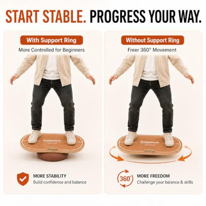 Standing Desk Balance Board - Lightweight & Portable 28"x13" Wobble Board for Active Standing, Improving Balance & Core Strength at Office or Home