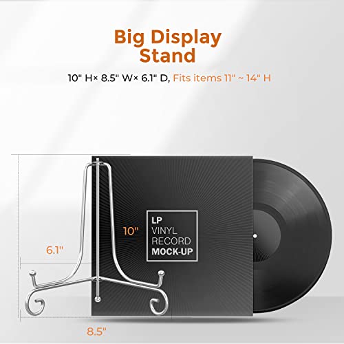 TR-LIFE Plate Stands for Display - 10 Inch Holder + Metal Easel Stand for Picture Frame, Decorative Plates, Photo, Book, Collectibles (Silver 2 Pack) - size: 10 Inch