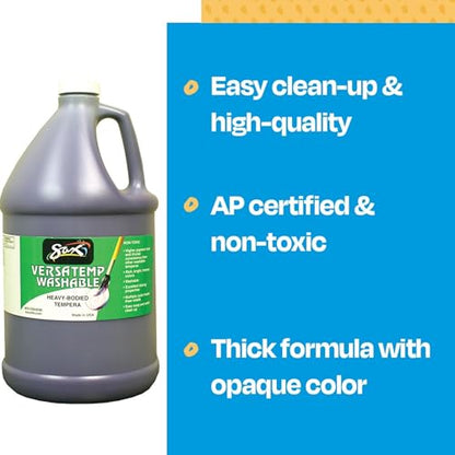 Sax Washable Versatemp Heavy Bodied Tempera Paint, Violet, 1 Gallon