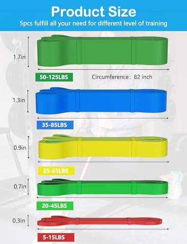 Pull Up Bands, Resistance Bands Set, Exercise Workout Bands for Men & Women, Ideal for Body Stretching, Physical Therapy and Muscle Training - color: Yellow&Green