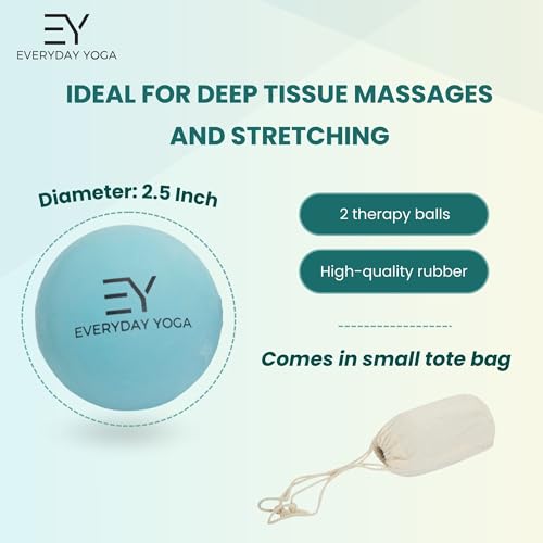 Everyday Yoga 6.4cm(2.5인치) 마사지 테라피 볼 세트, 토트백 포함 - 아쿠아