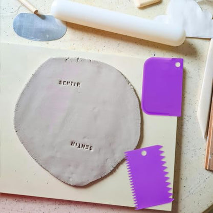 PATIKIL 12 Pcs Plastic Clay Scraper, 2 Set Pottery Tools Soft Carving Scraper Kit Clay Sculpting Tools Ceramics Cutter for Beginners Pottery Modeling, Blue - color: Blue