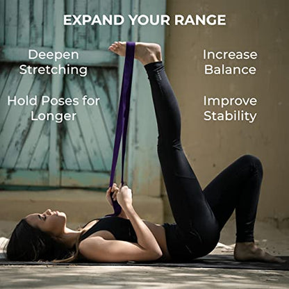 Bulk Yoga Straps, 10 Pack, 6ft, D-Ring Buckle | Adjustable Leg Stretching Strap for Muscle and Hamstring Stretch - Exercise Strap for Home,Gym, Schools and Studio - color: Purple