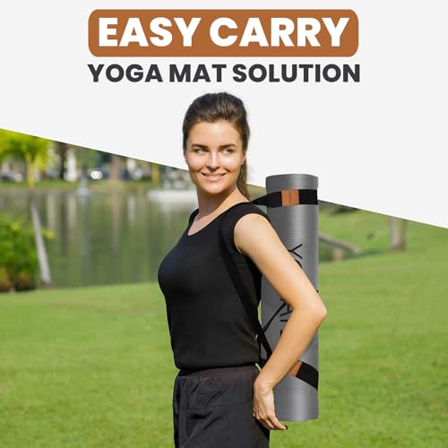 YOGATI® Yoga Mat Straps for Carrying | Adjustable Cotton Yoga Strap for Carrying Mats | Fits Standard and Thick Yoga or Pilates Matt | Practical & Perfect Yoga Mat Carrying Strap Design that Lasts