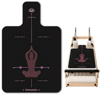 Pilates Reformer Mat, Non Slip Backing Reformer Mat Cover for Pilates Machine, Exercise Mat with Sweat-Wicking Surface, Foldable Pilates Mat Home Gym Yoga Training, 39" x 24" - color: BlackPink