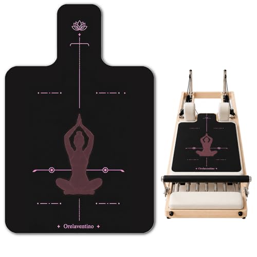 Pilates Reformer Mat, Non Slip Backing Reformer Mat Cover for Pilates Machine, Exercise Mat with Sweat-Wicking Surface, Foldable Pilates Mat Home Gym Yoga Training, 39" x 24" - color: BlackPink