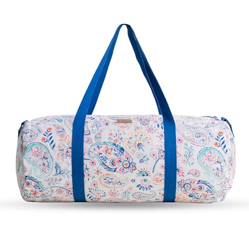 Maison d' Hermine Yoga Mat Duffle Bag Gym Tote Yoga Mat Carry Bag | Cylindrical bag for Woman Men Gifts Adjustable shoulder straps with Drawstring Water Bottle Pocket and zipper pocket - color: Indian Floral, style: Yoga Mat Gym Bag