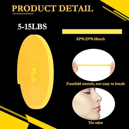 Foilswirl 운동용 저항 밴드 8개 - color: 옐로우, size: 5-15 Ibs