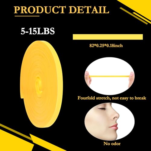Foilswirl 운동용 저항 밴드 8개 - color: 옐로우, size: 5-15 Ibs