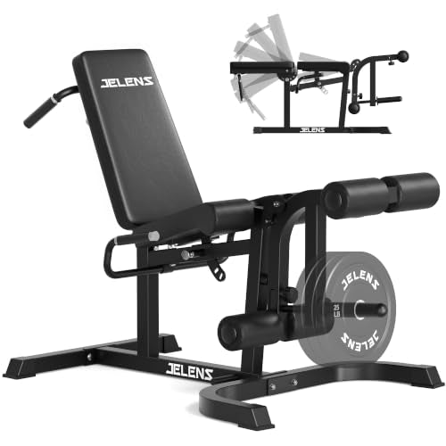 JELENS J10 Leg Extension and Curl Machine, Adjustable Leg Curl Machine for Home Gym, Seated Leg Extension and Lying Curl Machine for Lower Body Workouts - color: Black, size: Upgraded Leg Machine