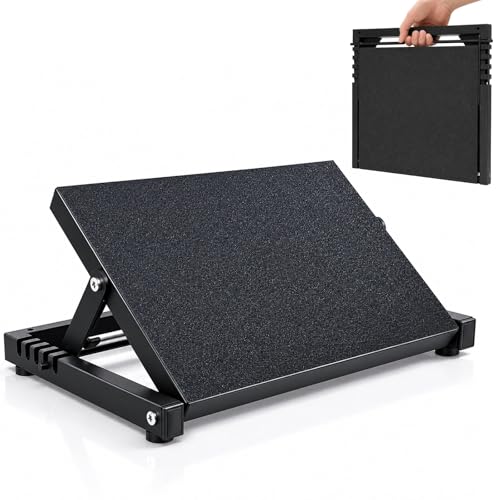Slant Board for Calf Stretching, Metal Calf Stretcher with Adjustable Incline, Heavy Duty Squat Wedge for Plantar Fasciitis, Achilles Tendon, Portable Calf Stretch Board