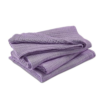 EMME Cotton Muslin Large Throw Blanket Couch Breathable Gauze Soft Lightweight Bed Blankets Adults (Heather Purple, 50"x70") | 4-Ply Two-Tone Yarn - Soft Throw Blanket for Adults, Breathable and Prewashed, for Sofa and Bed All Year Round - color: 14 - Pur