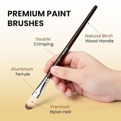 26pcs Paint Brush Set, Professional Paintbrushes with Palette Knife & Self-Standing Case, Nylon Paint Brushes for Acrylic Paint, Oil, Watercolor, Art Supplies for Artists Beginners