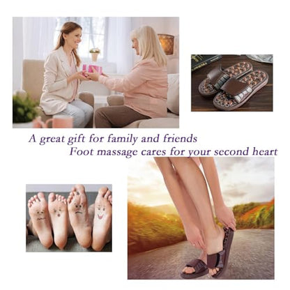 Acupressure Sandals,Acupressure Foot Massager with Anti-Slip Sole,Plantar Fasciitis Relief with Imitate Person Rotation Finger Pressure (Brown, L-Women(8.5-10)/Men(7.5-9)) - color: Brown, size: L-Women(8.5-10)/Men(7.5-9)